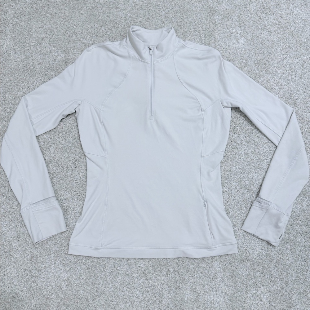 Lululemon Rulu half Zip pullover size 8 Bone white